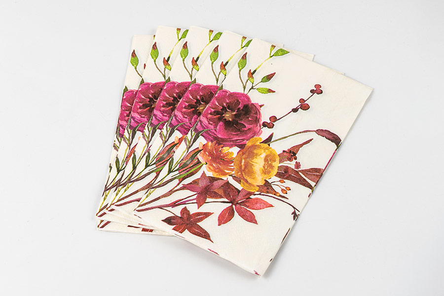 Bloemen papieren servet